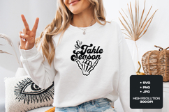 Tackle Season SVG - Groovy Skeleton Hand Football Design Product Image 2