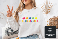 Kindergarten Rainbow Hearts SVG - Cute School Pride Cut File Product Image 2