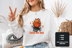 Catch The Heat Basketball SVG - Flaming Hoop Sports PNG Product Image 2