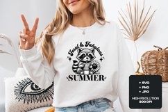 Feral and Fabulous Summer Raccoon Sunflower Sublimation PNG Product Image 2