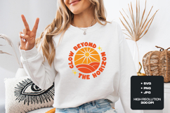 Glow Beyond the Horizon Retro Sunset SVG Nature Cut File Product Image 1