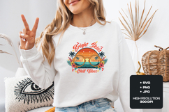 Bright Skies Chill Vibes SVG - Retro Tropical Sunglasses Art Product Image 2