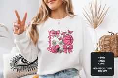 Pink Basketball Coquette SVG - Awareness Ribbon Bow PNG Product Image 2