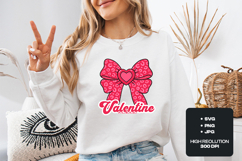 Valentine Vibes Leopard Bow SVG - Pink Cheetah Cut File Product Image 2