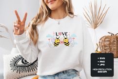 Bee Love SVG - Cute Bumblebees Holding Love Letter Nursery Product Image 1