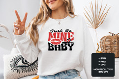 Just Be Mine Baby SVG - Retro Groovy Valentine Kiss PNG Product Image 2