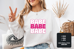 Retro Babe Valentine SVG - Bubbly Pink Typography PNG Product Image 2
