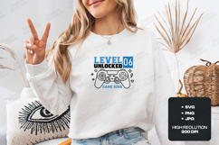 Level Unlocked 06 Gaming SVG Controller Birthday Design Product Image 2