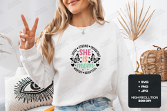 She Is Mom SVG - Butterfly Affirmation Mother Cut File Product Image 2