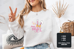 Happy Easter Bunny Ears SVG - Trendy Retro Bow PNG Design Product Image 2