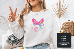 Happy Easter Bunny Ears SVG - Vibrant Bow Sparkle Design Product Image 2