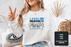 Level Unlocked 09 Gaming SVG Controller Birthday Design Product Image 2