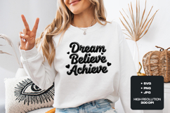 Dream Believe Achieve SVG - 3D Bubble Typography Design Product Image 1