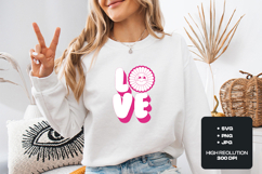 Retro Groovy Love Valentine SVG Flower Smiley Face PNG Product Image 1