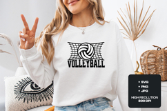 Volleyball SVG | Sports Ball and Net Gameday Cut File Product Image 1