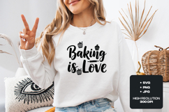 Baking is Love SVG - Kitchen Quote &amp; Cupcake Design Product Image 1