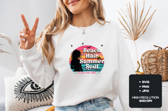 Beach Hair Summer Soul PNG - Retro Sunset Sublimation Art Product Image 2