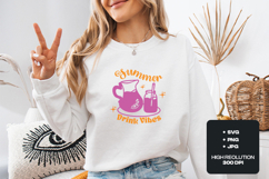 Summer Drink Vibes SVG - Retro Lemonade Pitcher T-Shirt Art Product Image 2