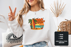 Sea Sprint Retro Surfing SVG - Tropical Beach Sunset PNG Product Image 2