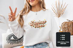 Retro Summer Vibes SVG Groovy 70s Wavy Text Graphic Design Product Image 2