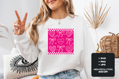 Pink Love SVG - Coquette Heart &amp; Ribbon Valentine Graphic Product Image 2