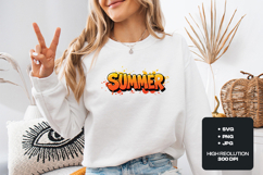 Retro Summer Vibes SVG Groovy 70s Wavy Stacked Typography Product Image 2