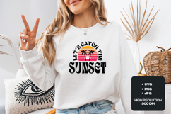 Let's Catch The Sunset SVG - Retro Tropical Palm Tree Art Product Image 1