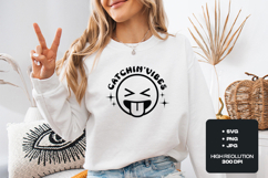 Catchin' Vibes Funny Emoji Summer Face Sublimation PNG Product Image 2