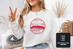 Tokyo Japan SVG - Vintage Mount Fuji &amp; Bullet Train Design Product Image 2