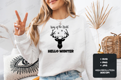 King of the North SVG - Hello Winter Deer Head Cut File Product Image 2