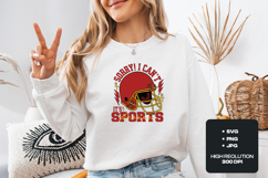 Sorry I Can't It's Sports Season SVG - Retro Football PNG Product Image 2