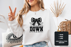 Tackle Down SVG - Trendy Coquette Bow Football Design Product Image 2