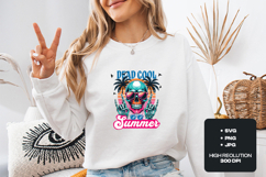 Dead Cool Summer Skull Retro SVG Edgy Beach T-Shirt Design Product Image 2
