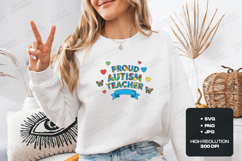Proud Autism Teacher SVG - Neurodiversity Awareness Cut File Product Image 2