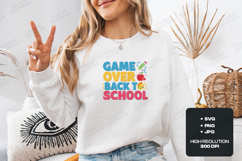 Game Over Back To School SVG - Funny Gamer Student Cut File Product Image 1