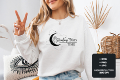 Healing Takes Time SVG - Celestial Moon Floral PNG Design Product Image 2