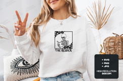 The Reader SVG - Gothic Skeleton Book Ornate Frame Cut File Product Image 2