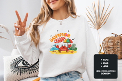 Cute Summer Crabby Beach Art - Retro Kids Sublimation PNG Product Image 2