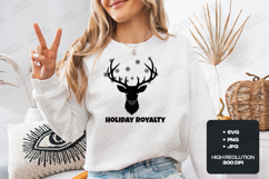 Holiday Royalty Deer Antler PNG, Reindeer Christmas SVG Product Image 1
