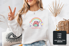 Hello Kindergarten SVG - Kawaii Backpack Rainbow Cut File Product Image 1