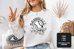 Baseball Mama SVG - Retro Distressed Athletic Spirit Graphic Product Image 2
