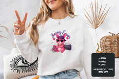 Retro Hip Hop Pink Easter Bunny SVG - Cool Bunny Design Product Image 2