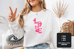 LOVE Pink Lips PNG Trendy Kiss Mark Valentine Sublimation Product Image 2