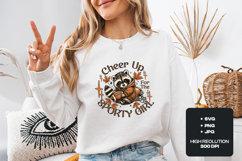 Cheer Up Sporty Girl Raccoon SVG - Fall Football Sublimation Product Image 2