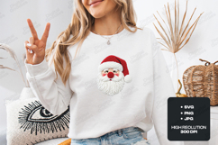 Yarn Santa Face SVG | Knit Christmas Applique Sublimation Product Image 2