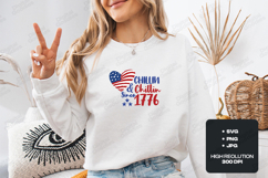 Chillin &amp; Chillin Since 1776 SVG - Patriotic USA Heart File Product Image 2