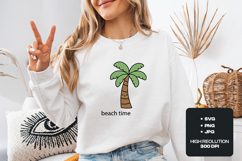 Beach Time SVG - Cute Smiley Palm Tree Kids Nursery Cut File Product Image 1