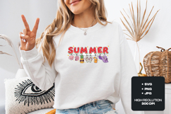 Kawaii Summer SVG - Watermelon Letters &amp; Beach Garland Art Product Image 2