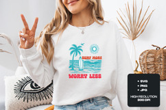 Surf More Worry Less Retro Beach SVG - Summer Quote PNG Product Image 2