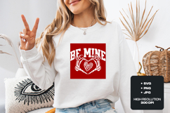 Be Mine Skeleton Heart Hands PNG Goth Valentine Sublimation Product Image 2